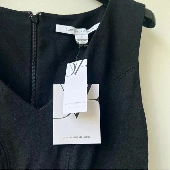 NWT Diane Von Fustenberg Clara Shift Mini Dress - Black - Size 2 - Picture 6 of 14